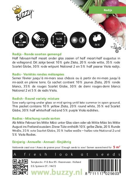 Radijs Ronde soorten gemengd - Zaden