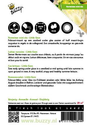 Romeinse Mini Sla Little Gem - Zaden