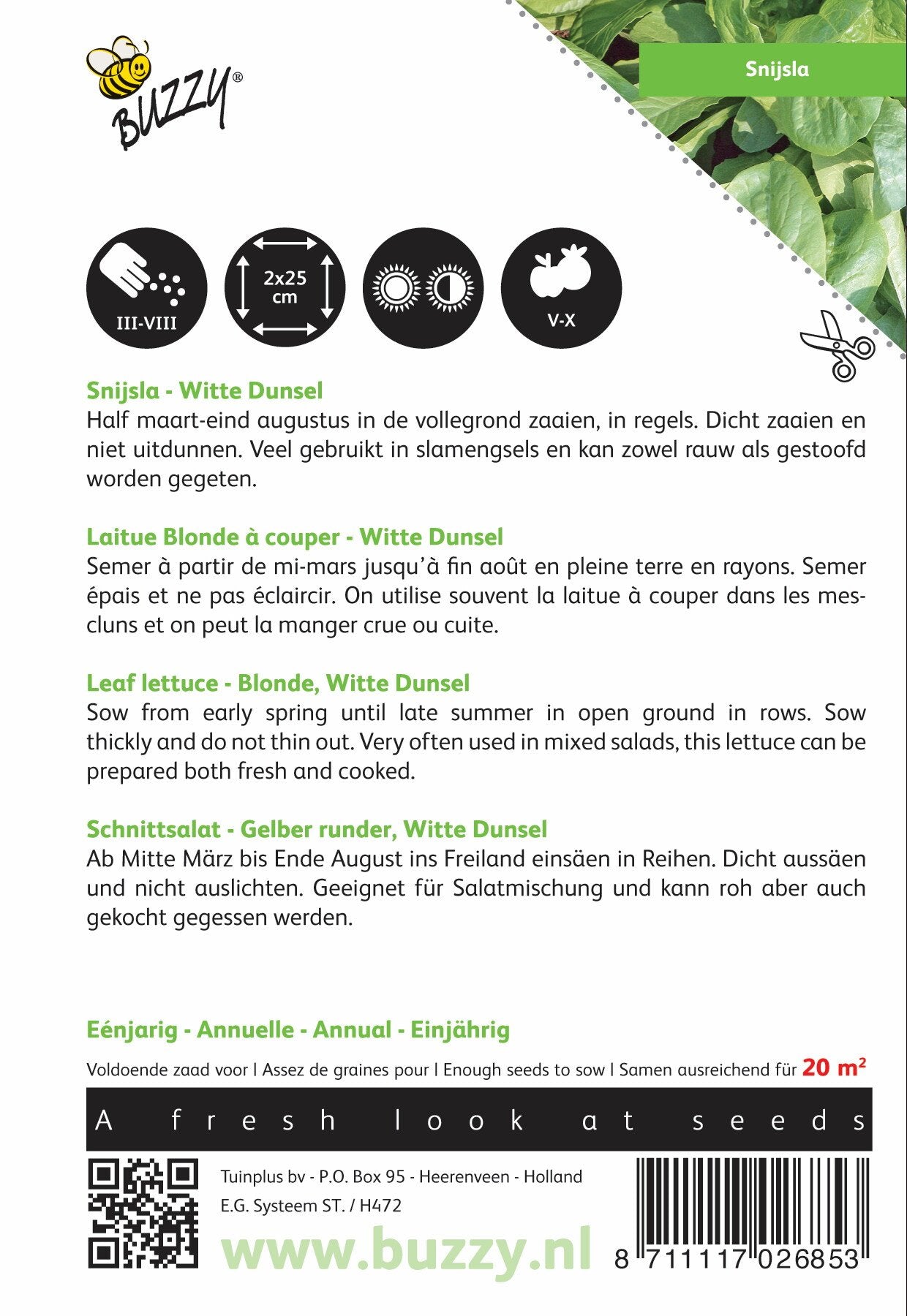 Snijsla Witte Dunsel - Zaden