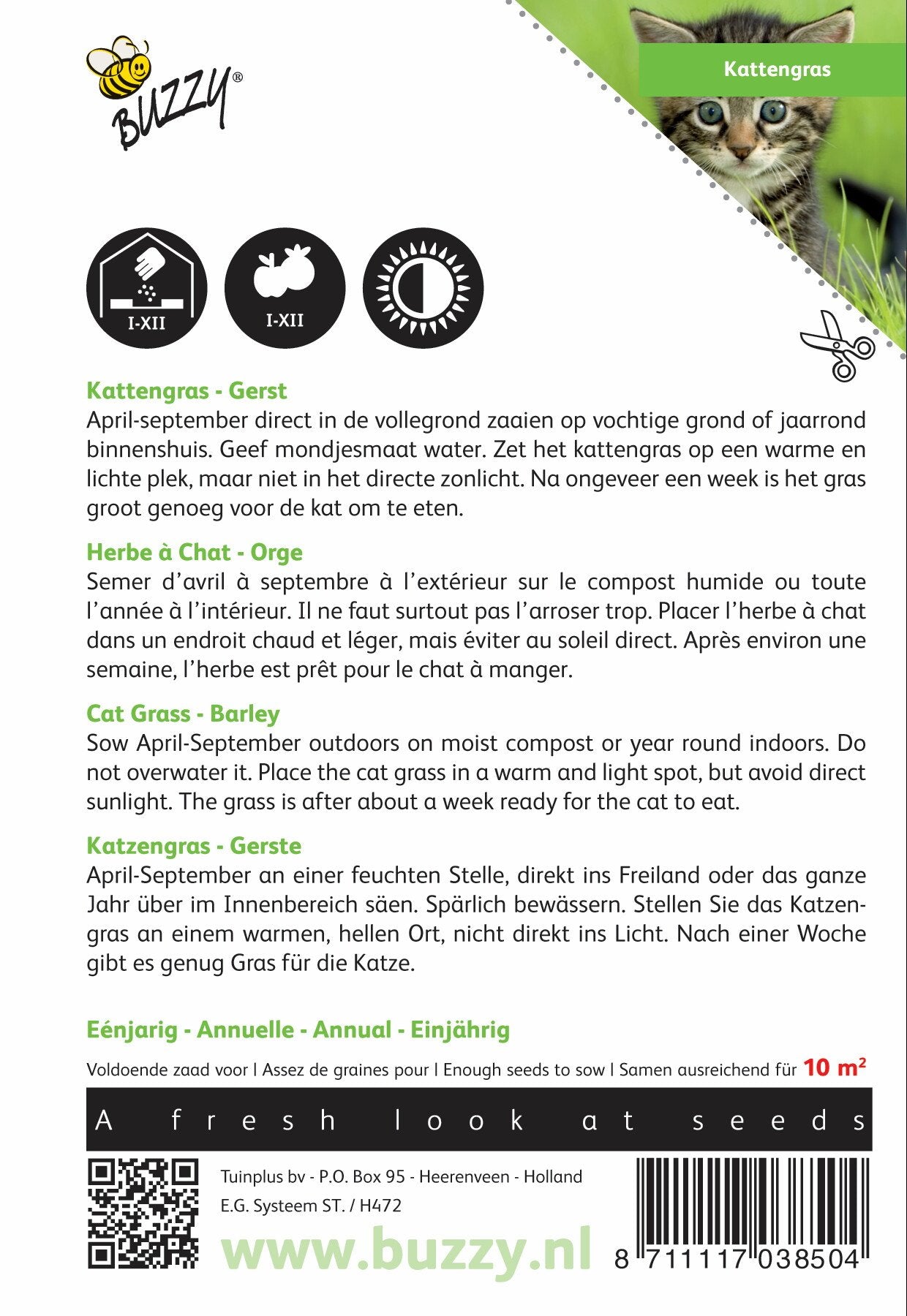 Kattengras Gerst - Zaden