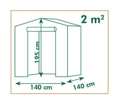 Tuinkas met dubbele etages H195x140x140cm - Kweekbenodigdheden
