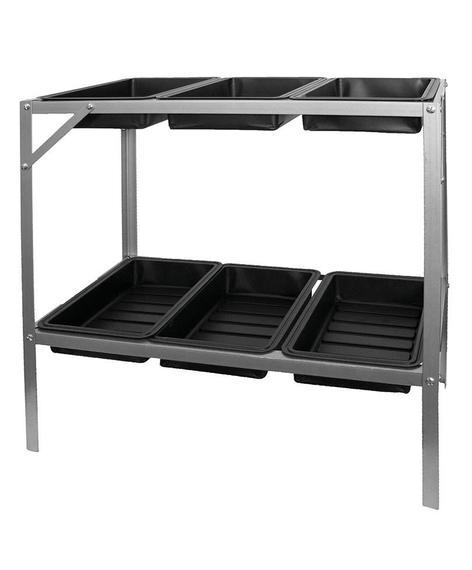 Oppottafel opvouwbaar voor zaaien en verpotten verzinkt staal H77x77x40cm - Kweekbenodigdheden