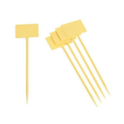 Gelbe Kunststoff-Telleretiketten, 34 cm, 5er-Set